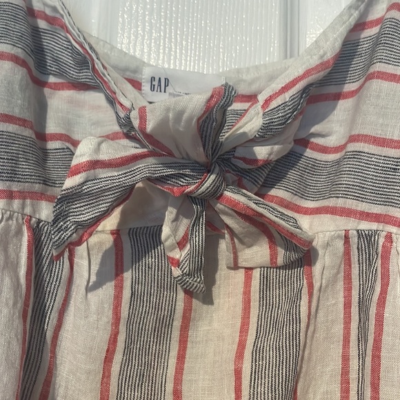 GAP striped linen tie front cami M - Picture 3 of 6